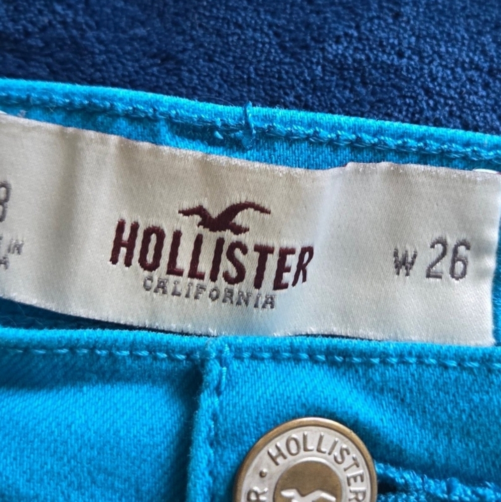 Hollister Women's Blue Denim Y2K Shorts size 3 - Picture 3 of 6